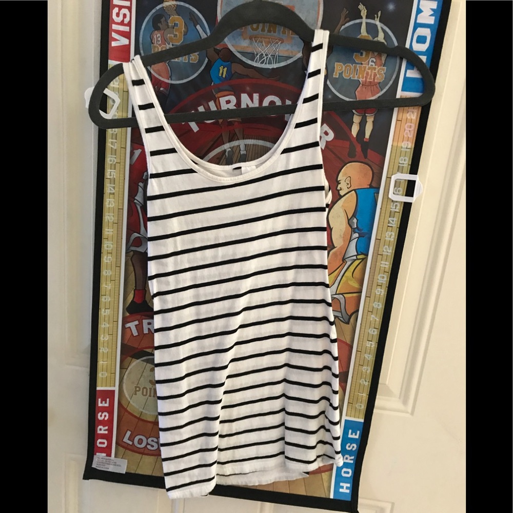 Black and White Striped Tank Top.